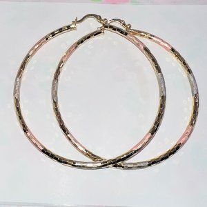 Brazilian Gold Filled Hoop Earrings, 14kt Gold Earrings, Gold Filled Jewelry